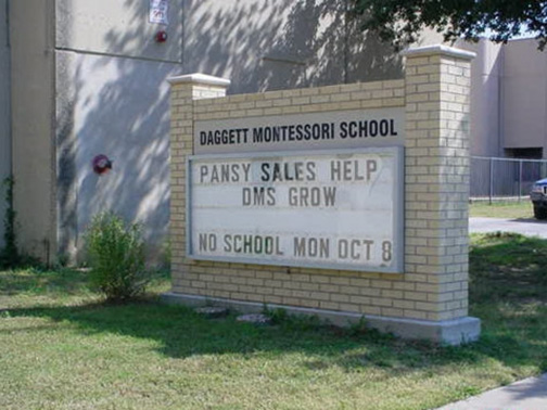 Cast Stone Sign in Dallas TX | Dagget Montessori School