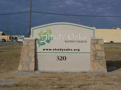Cast Stone Sign in Dallas TX | Shady Oaks Baptist Church