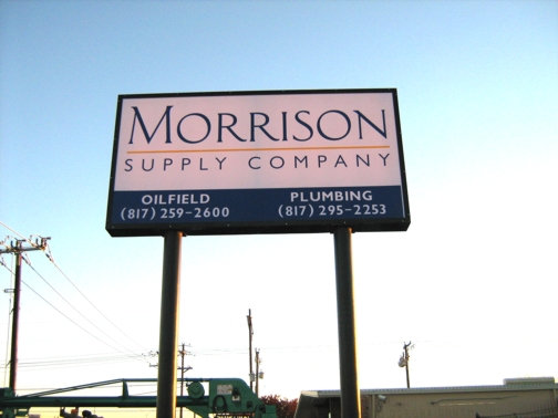 Custom Signs in Dallas TX | Hancock Signs in Dallas TX | Morrison Supply Custom Pole Sign in Dallas