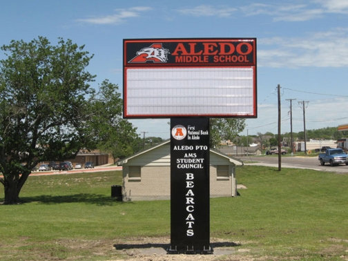 School Signs in Dallas TX and Surrounding Areas | Hancock Sign Company | Aledo Middle School’s Custom Sign