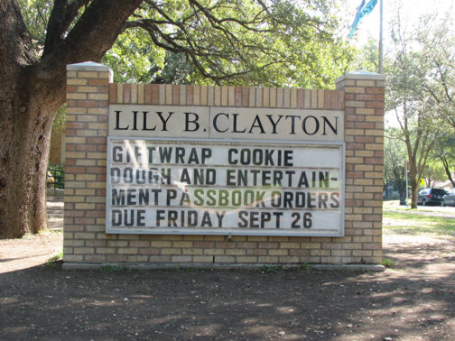 Custom School Signs in Dallas | Hancock Sign Company | Lily B Clayton’s School Sign